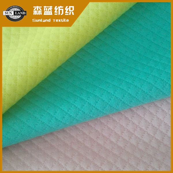 全涤提花菱形空气层 polyester jacquard interlock